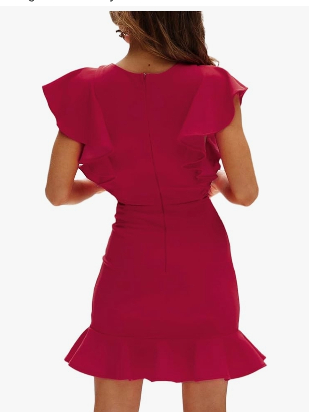 White Ruffle Sleeve Dress - Picture 5 of 5